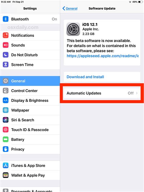 Turn off Automatic Updates on your iOS Device