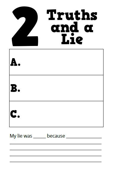 Two Truths And A Lie Template