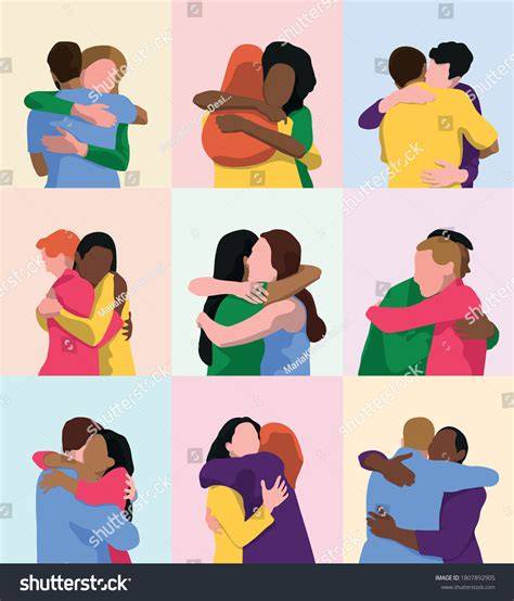 Two people hugging each other