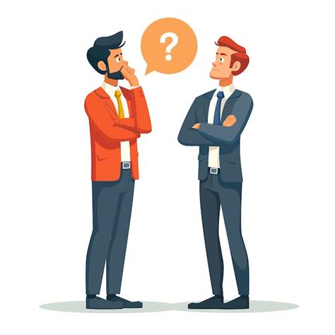 Two people talking and asking question