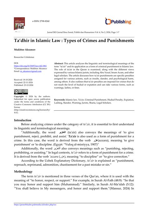 Jenis-Jenis Uqubah dalam Hukum Islam