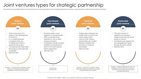 Types of joint venture