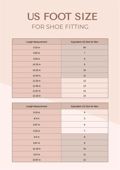 U S Shoe Size Chart