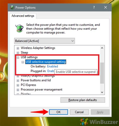 USB Selective Suspend Setting