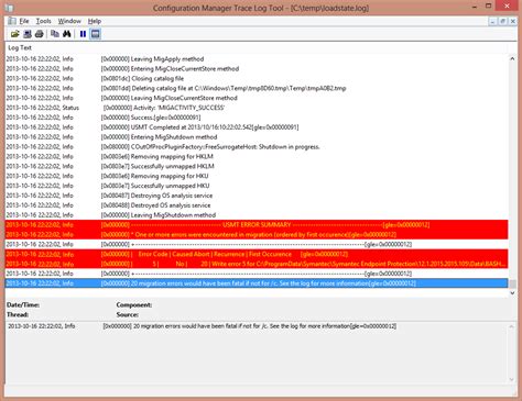 USMT Error Messages