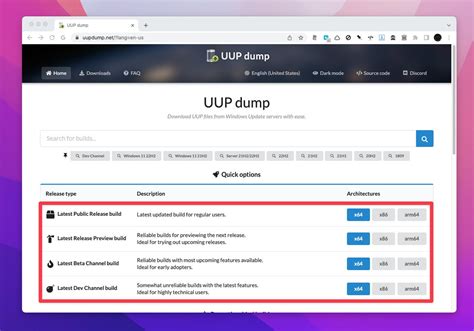 UUP Dump Website