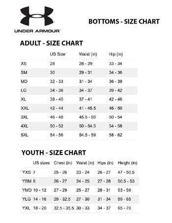 Ua Shorts Size Chart