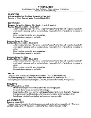Ub Resume Template