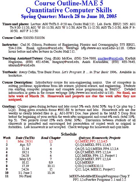 Ucsd Mae Course Catalog