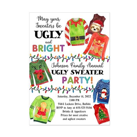Ugly Sweater Invitation Template