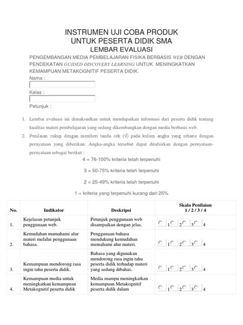 Uji Coba Produk