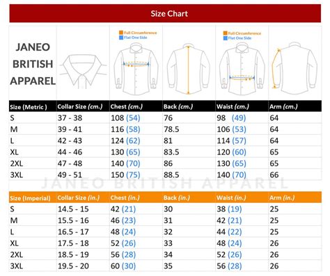 Uk Shirt Size Chart