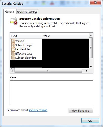 Unable To Create The Catalog Signability Test Failed