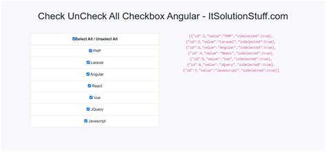 Uncheck Checkbox Example