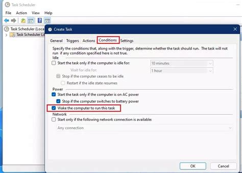 Uncheck Wake the computer to run this task