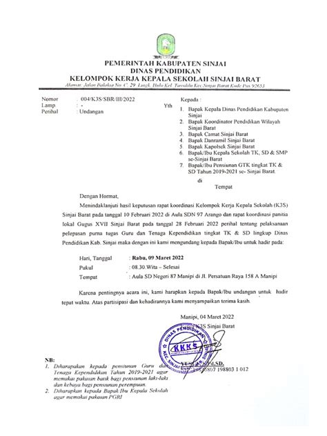 Undangan Pelepasan Guru