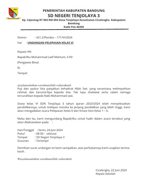 Undangan Pelepasan Relawan