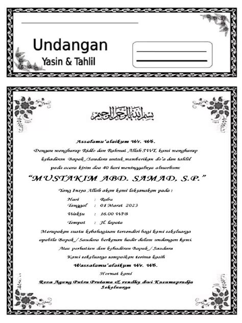 Undangan Yasinan