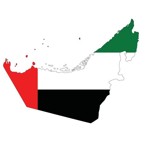 UAE flag and map