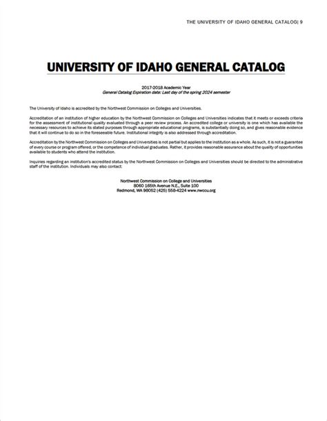 University Of Idaho Course Catalog