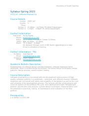 University Of South Carolina Course Catalog Spring 2016