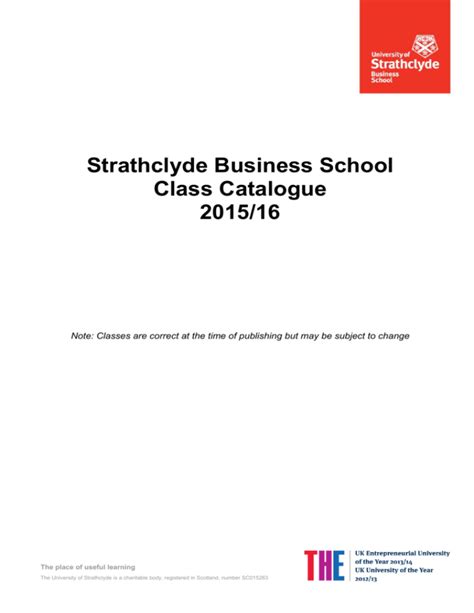 University Of Strathclyde Course Catalogue
