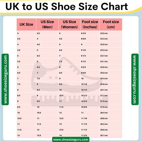 Us Foot Size Chart To Uk