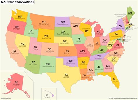 Us Maps With State Abbreviations Printable