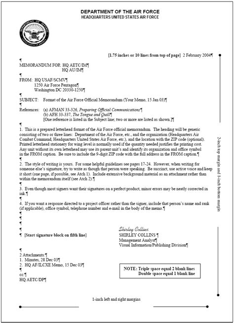 Usaf Memorandum Template