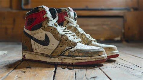 Used sneakers with scuffs