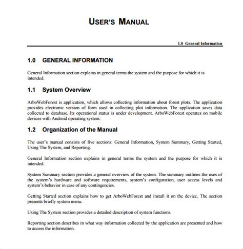 User Manuals Template