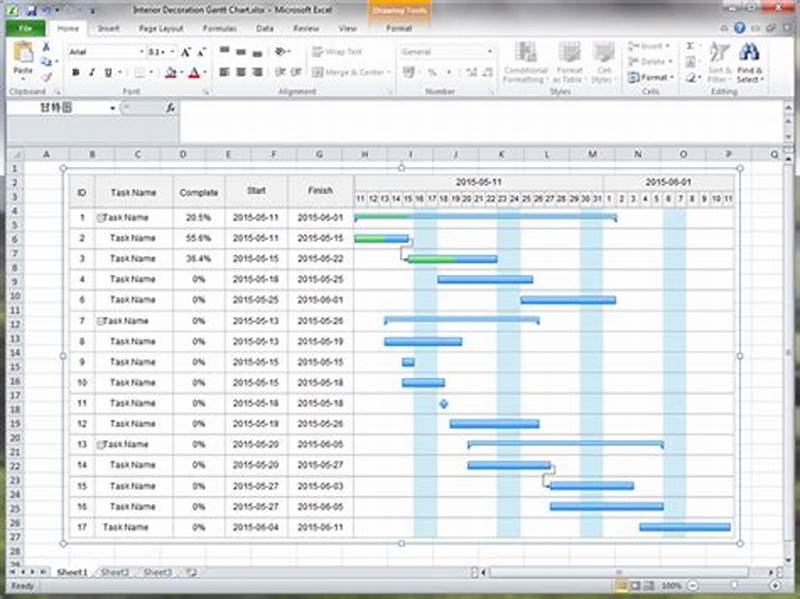 Using Excel To Create A Gantt Chart