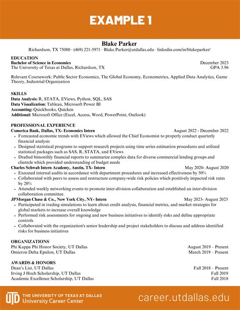 Ut Resume Template