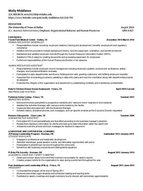 Utd Resume Template