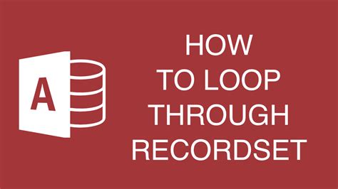 VBA Loop through recordset