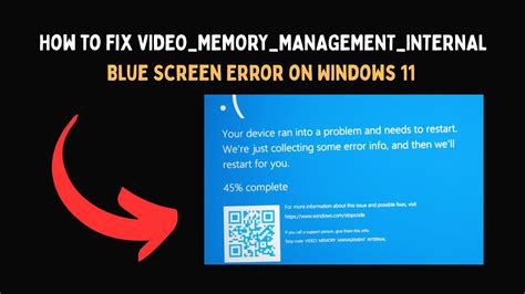 VIDEO MEMORY MANAGEMENT INTERNAL Blue Screen Error