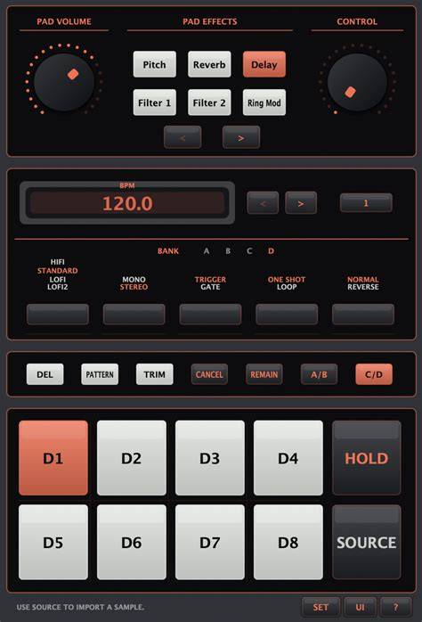 Ilustrasi VST Sampler interface
