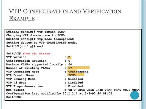VTP configuration example