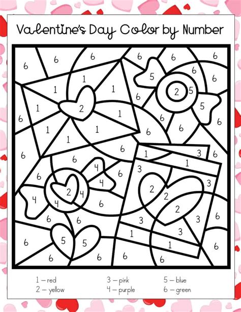 Valentines Color By Number Free Printables