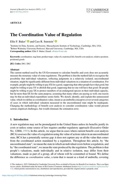 Value of Coordination