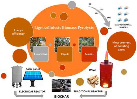 Various types of biomass for pyrolysis