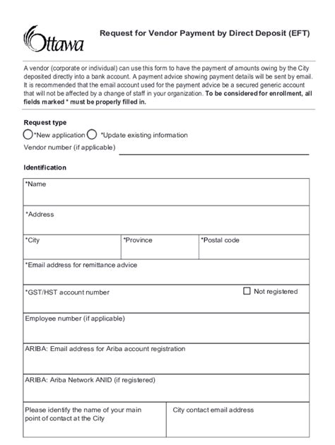 Vendor Ach Authorization Form Template
