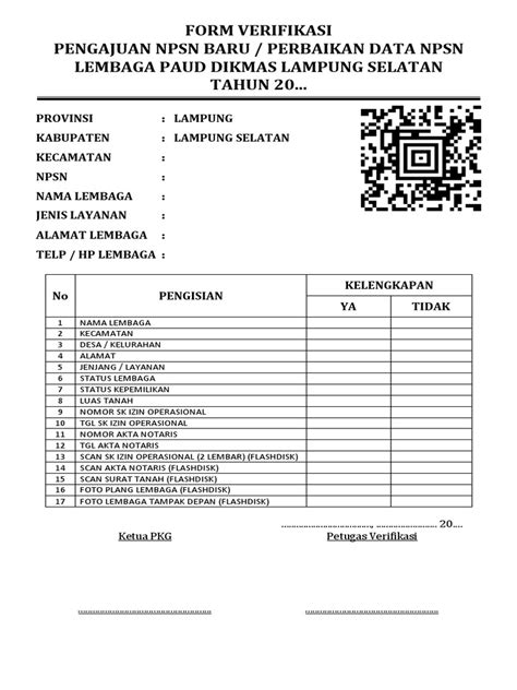 Verifikasi Data NPSN