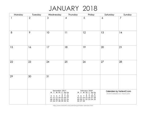 Vertex42 Printable Calendar