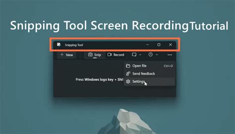 Video Recording Mode in Snipping Tool
