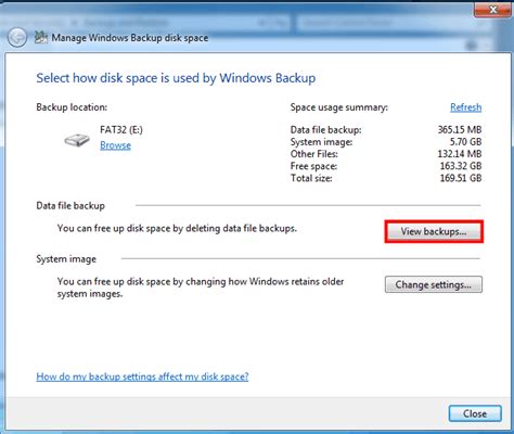 View Backups