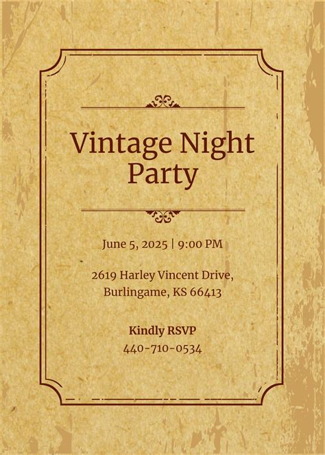 Vintage Invitation Template