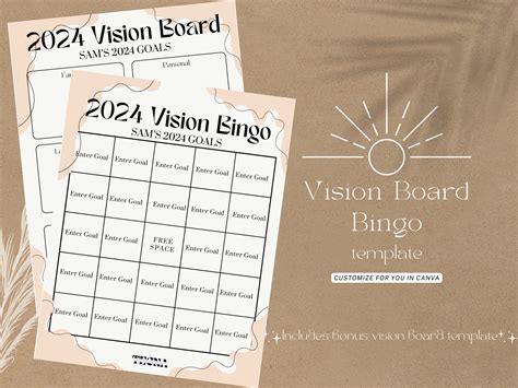Vision Board Bingo Template