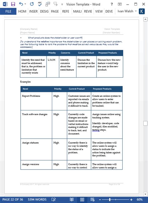 Vision Document Template