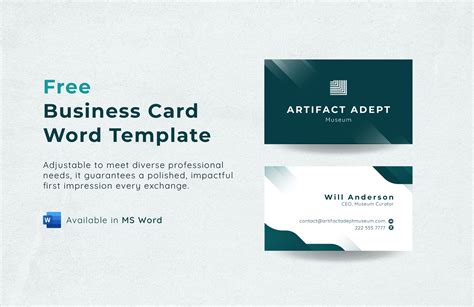 Visiting Card Template In Word